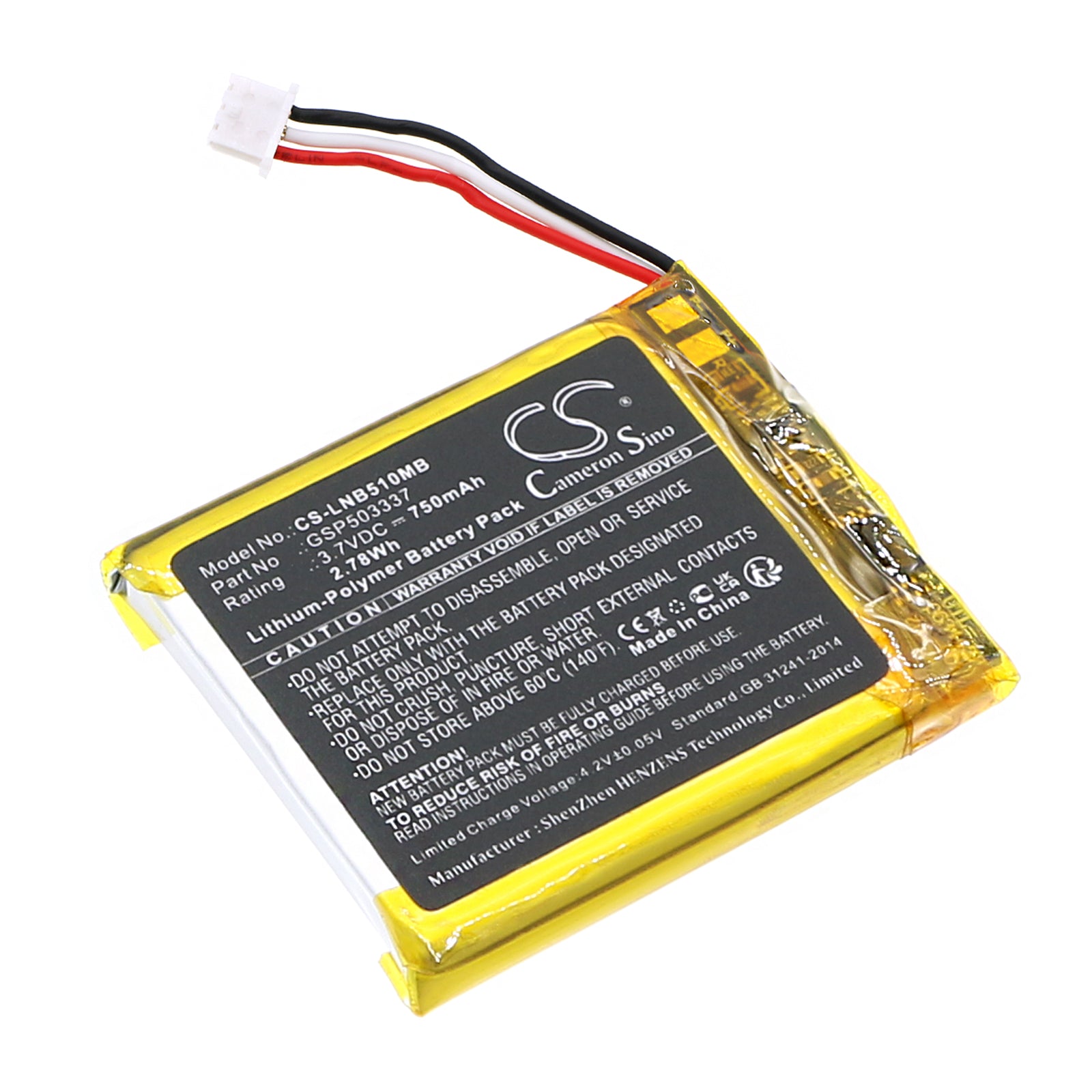 750mAh Battery Replacement for Lionelo Babyline 5.1 Monitor - 3.7V Li-Polymer - Extended Life
