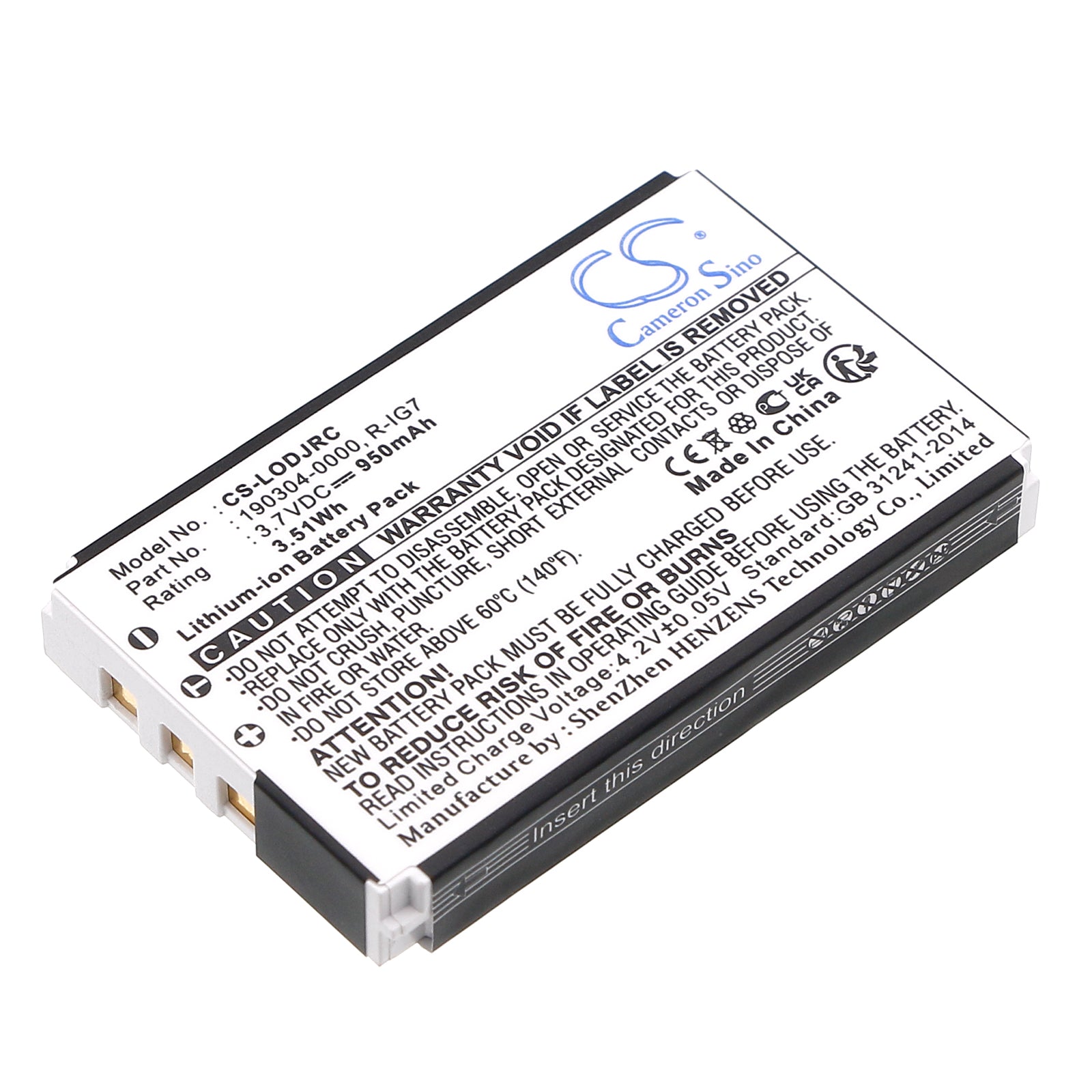 950mAh 3.7V Li-ion Replacement Battery for Logitech Wireless DJ Music System R-RF11 Remote
