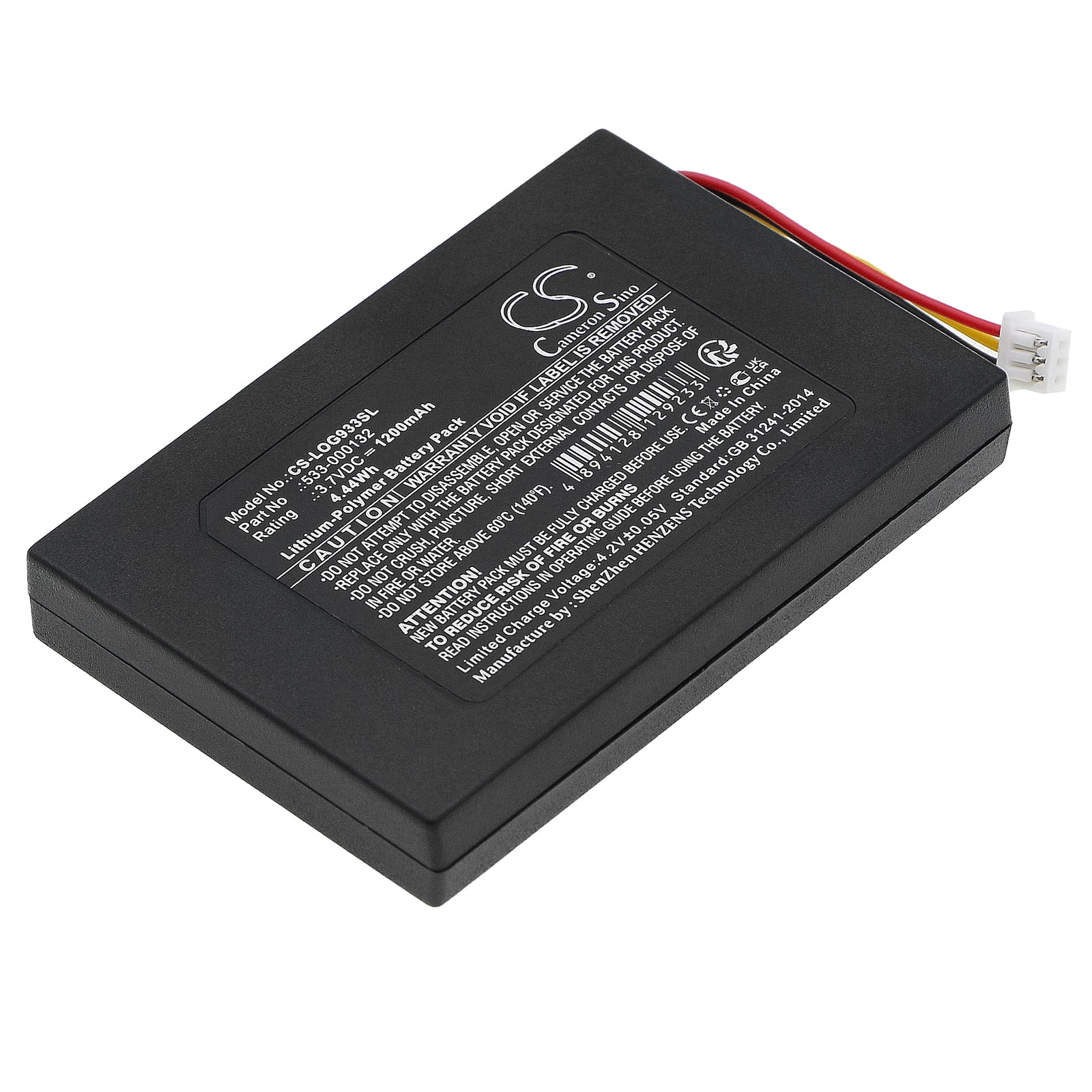 1200mAh 3.7V Li-Polymer Replacement Battery for Logitech G933, G533, G935, G635, G633 Wireless Gaming Headsets
