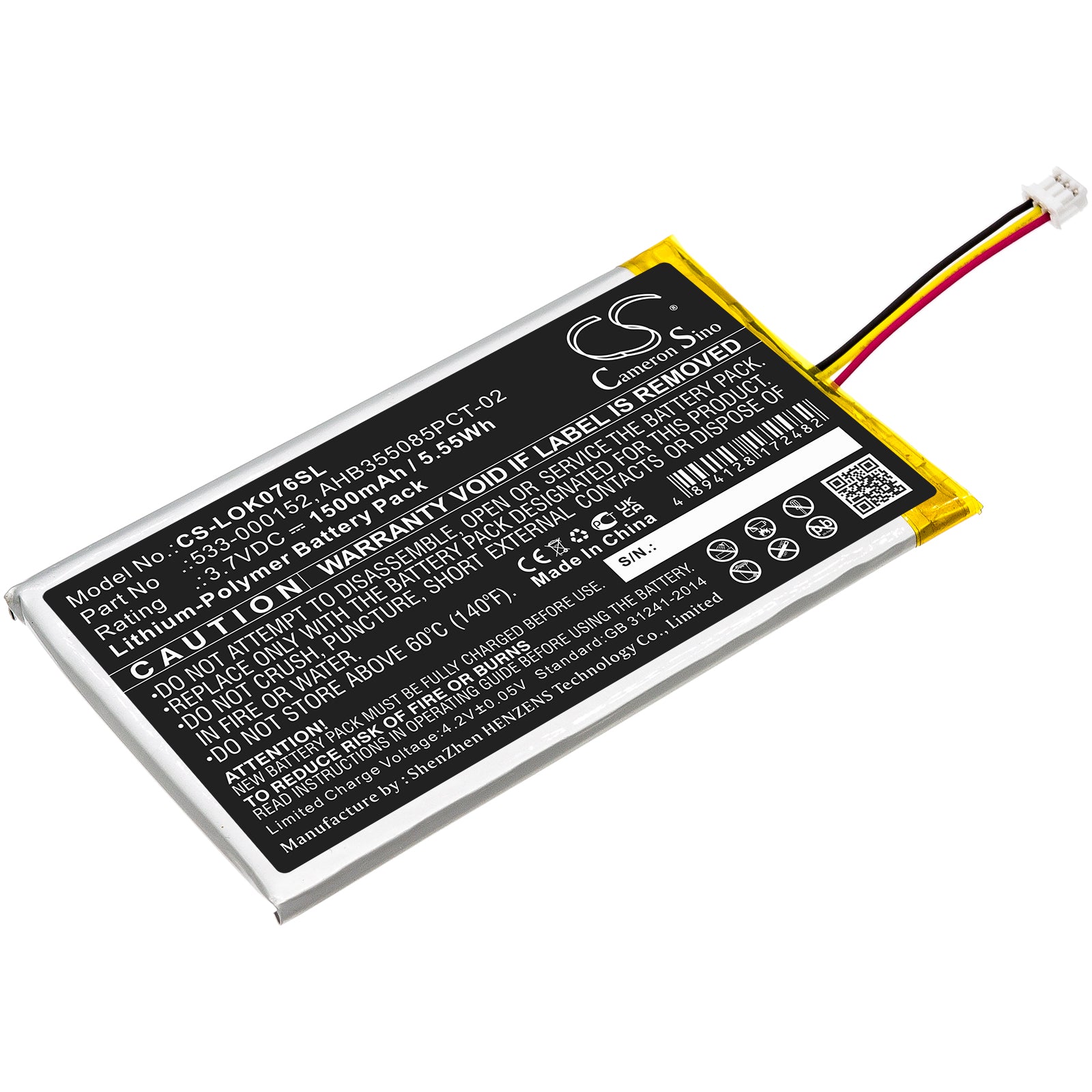 1500mAh Replacement Battery for Logitech G913/G915 TKL Wireless Keyboard - 3.7V Li-Polymer - YR0076, 533-000152 Compatible
