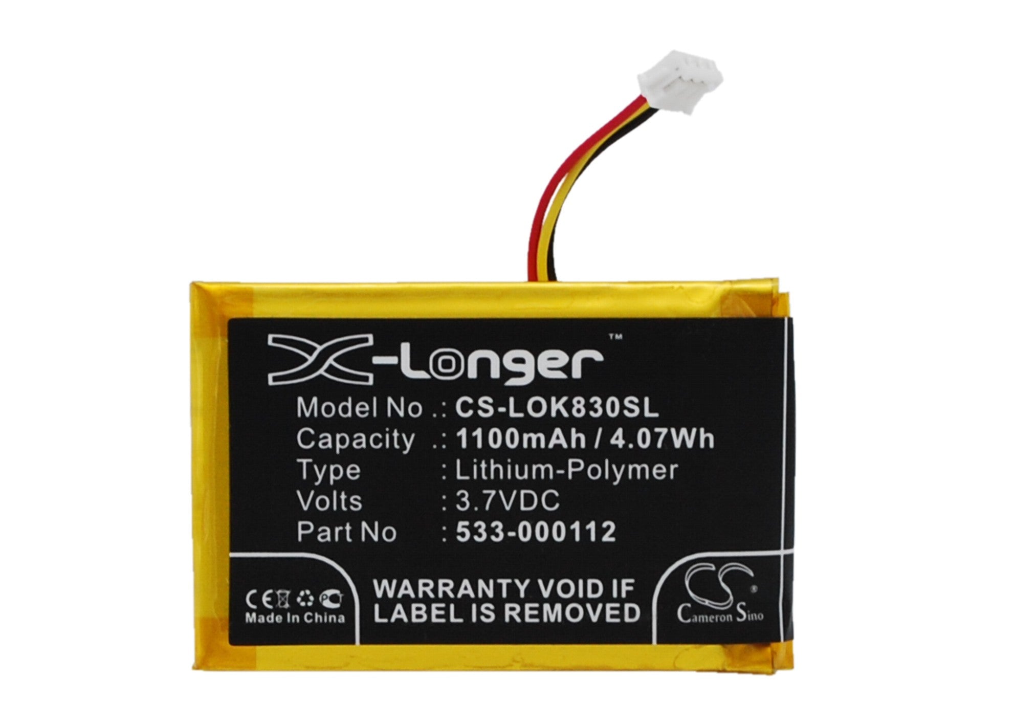 1100mAh Replacement Battery for Logitech K830 Illuminated Keyboard - 3.7V Li-Polymer
