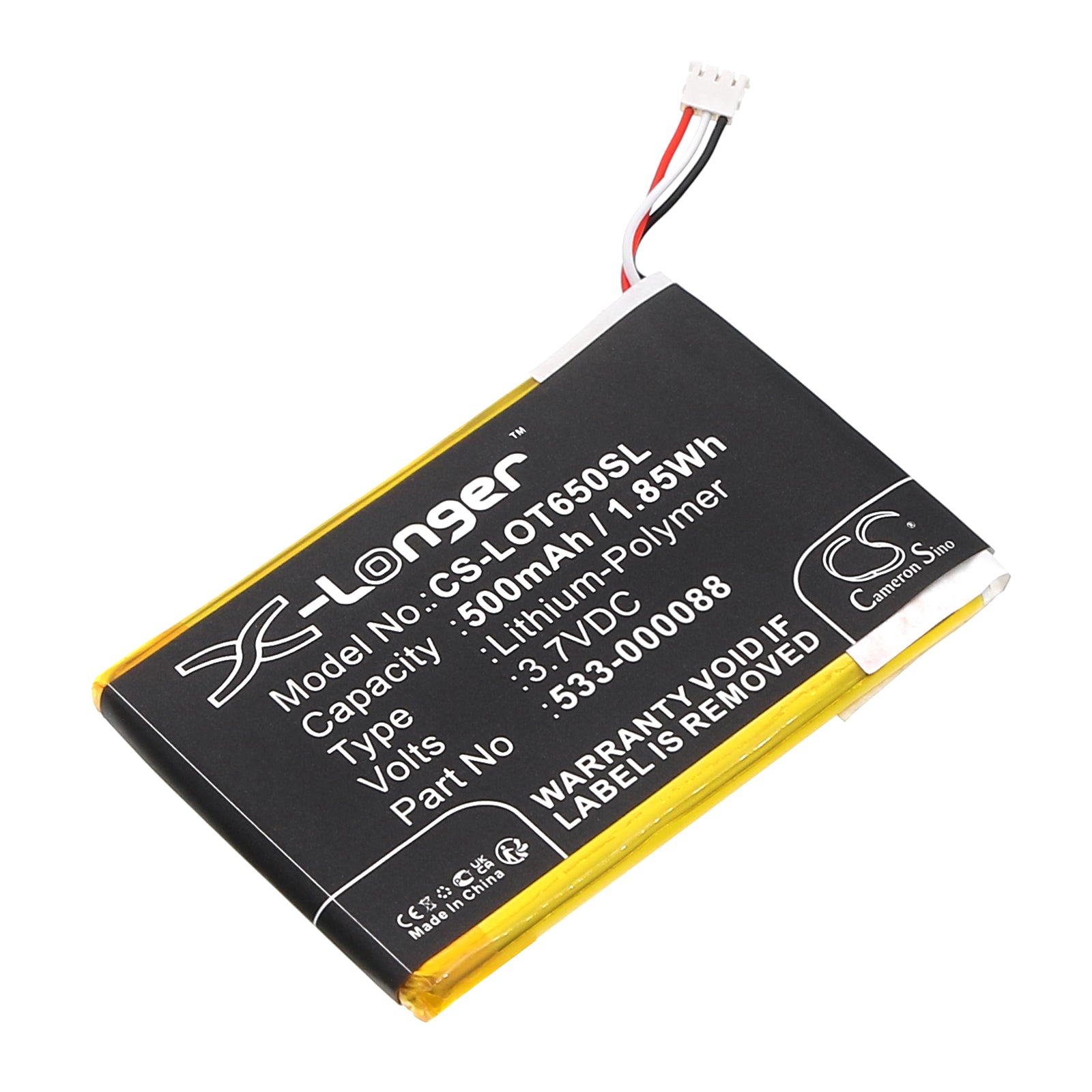 500mAh Battery for Logitech Touchpad T650 & MX Master Mouse - 3.7V Li-Polymer Replacement (HB303450/533-000088)
