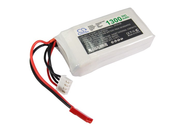 1300mAh 11.1V 30C LiPo Battery Pack for RC Helicopter/Airplane - 14.43Wh, 69x35x22mm

