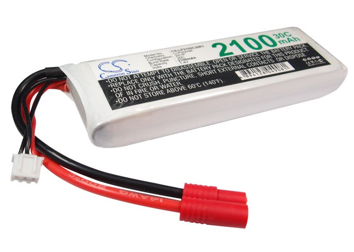 7.4V 2100mAh Li-Polymer Battery for RC Cars, Airplanes & Boats - Compact Size: 4.52x33.47x15.70mm - CS-LP2102C30R1
