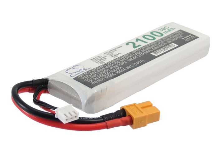 2100mAh 7.4V LiPo Battery Pack for RC Car/Truck/Boat - 30C Discharge, 15.54Wh, Compact Size
