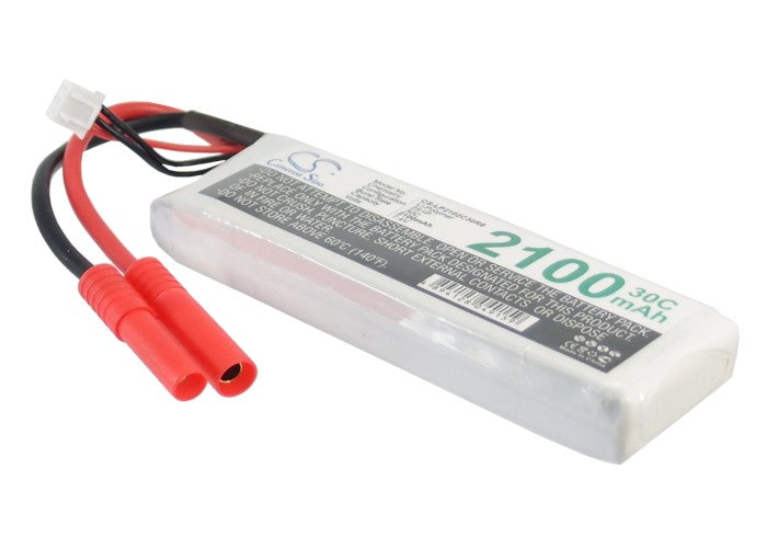 2100mAh 7.4V LiPo Battery - RC Airplane/Helicopter/Drone Power (2.02x33.45x14.86mm, CS-LP2102C30R8)
