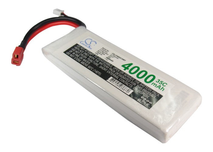 7.4V 4000mAh LiPo Battery Pack for RC Car Boat Airplane - 29.6Wh, 35C, 132x42x17mm
