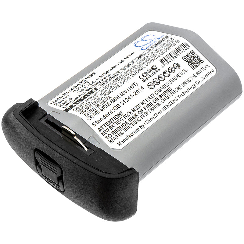 3350mAh Li-ion Replacement Battery for Canon EOS-1D X Mark II & 1D Mark IV Cameras, LP-E19, 10.8V 36.18Wh
