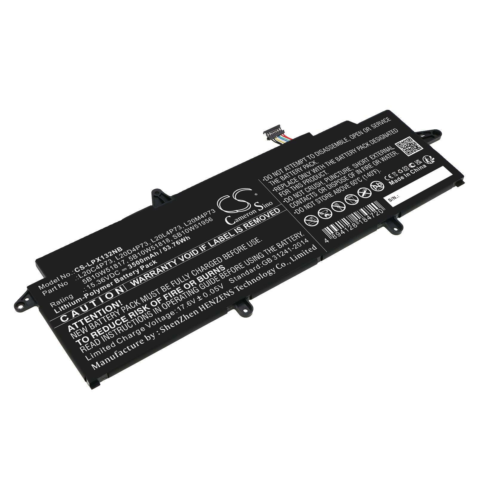 53.76Wh Battery for Lenovo ThinkPad X13 Gen 2 (Intel & AMD) - 15.36V 3500mAh Li-Polymer Replacement
