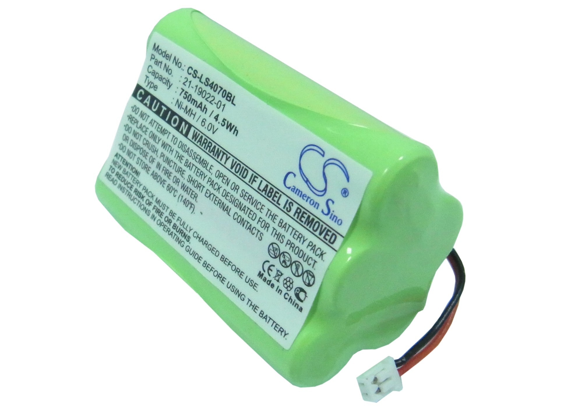 750mAh Ni-MH 6.0V Replacement Battery for Symbol LS4070, LS4071, LS4074, LS4075 Barcode Scanners

