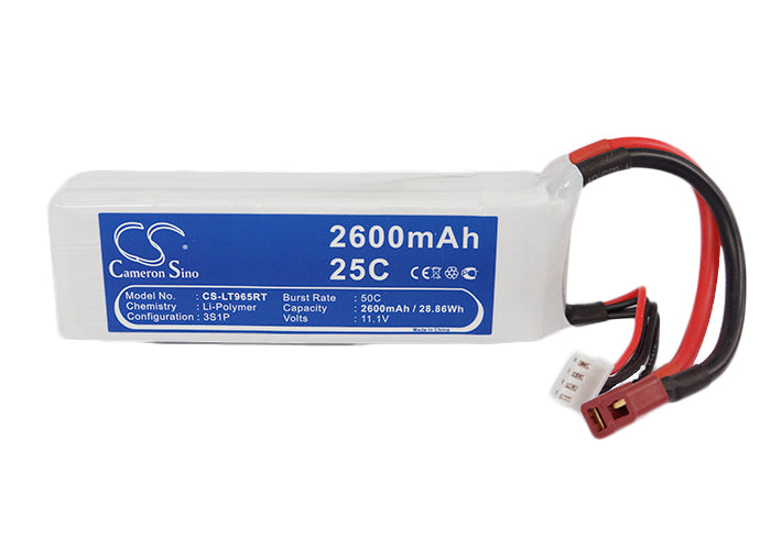 11.1V 2600mAh LiPo Battery Pack for RC Cars - CS-LT965RT, 28.86Wh, 120x35.5x29mm High Performance Racing Battery
