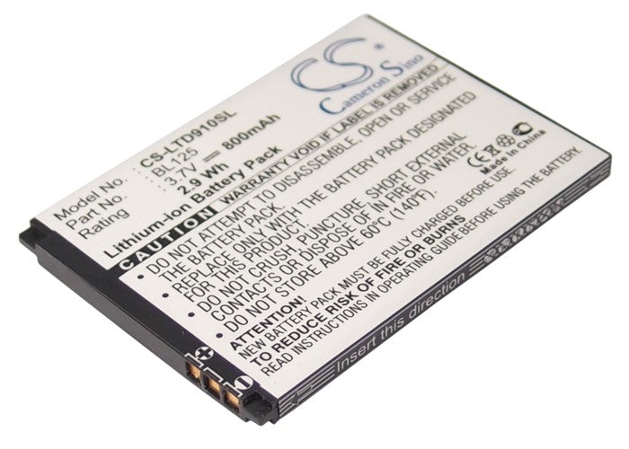 1000mAh 3.7V Li-ion Replacement Battery for Lenovo TD36T, A910, TD30T, TD80T, P650WG, TD60T Smartphones - BL125
