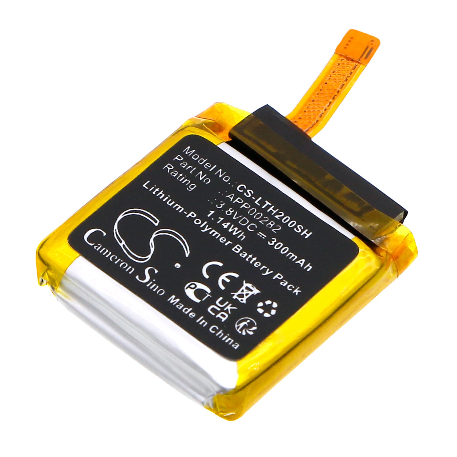 Replacement Battery for Louis Vuitton Tambour Horizon 2 Smartwatch, 300mAh, 3.8V Li-Polymer, APP00282
