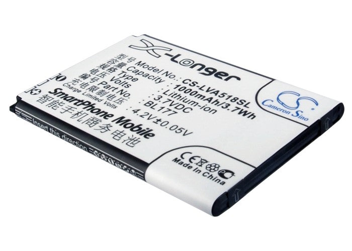 1000mAh Replacement Battery for Lenovo A518 Smartphone - Li-ion 3.7V 3.7Wh - BL177 Battery Upgrade
