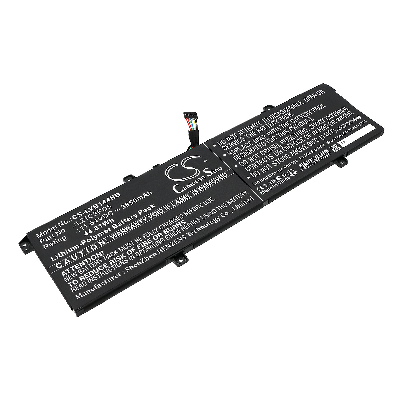 44.81Wh Battery for Lenovo ThinkBook 14 G4 IAP Laptop - 11.64V 3850mAh, L21 Series Replacement Battery
