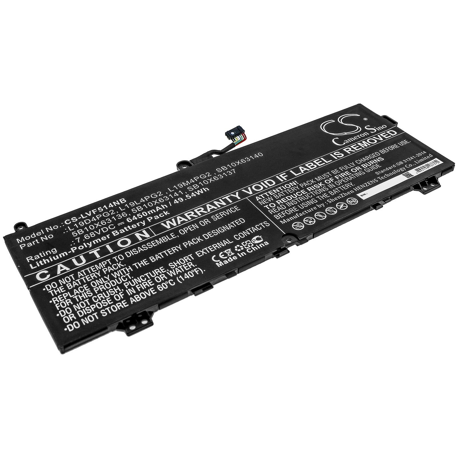 6450mAh Battery for Lenovo IdeaPad Flex 5 & C13 Yoga Chromebook - 1470, CB-13IML05 Models - 7.68V 49.54Wh - Replacement Battery
