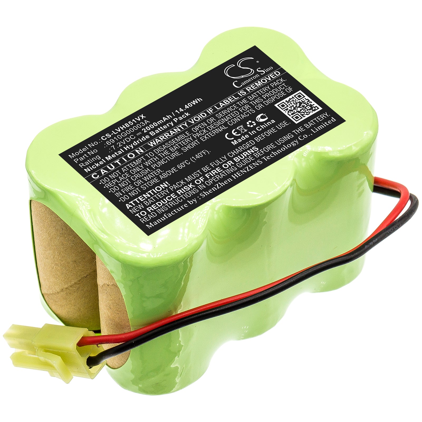 7.2V 2000mAh Ni-MH Replacement Battery for LG CordZero Vacuum VH851C & VH852CP
