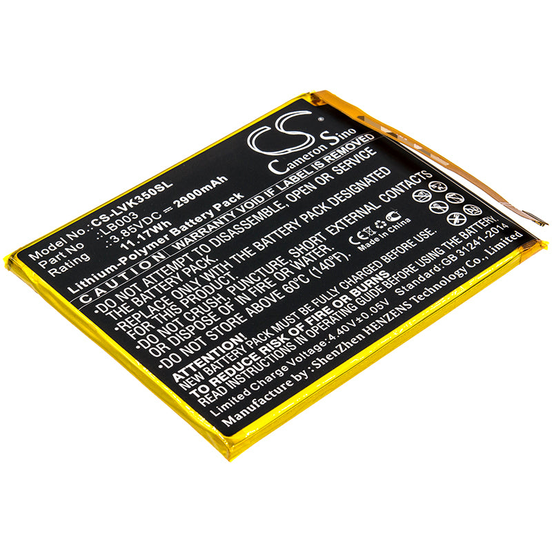 2900mAh Replacement Battery for Lenovo K5/K5 Dual SIM/K350t Phone - 3.85V Li-Polymer
