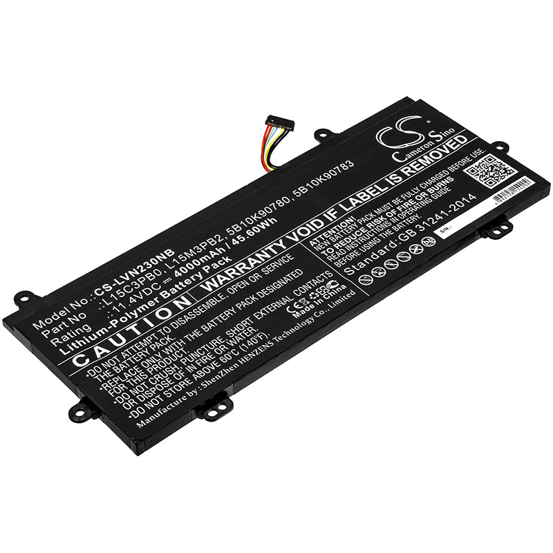 4000mAh Battery for Lenovo Winbook N22 N23 Laptop - 11.4V 45.6Wh Li-Polymer - Replacement Battery for L15M3PB2, 5B10K90780
