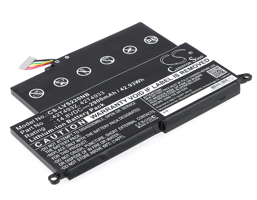 2900mAh Replacement Battery for Lenovo Thinkpad Edge E220s E420s Laptop - 14.8V 42.92Wh Li-ion 
