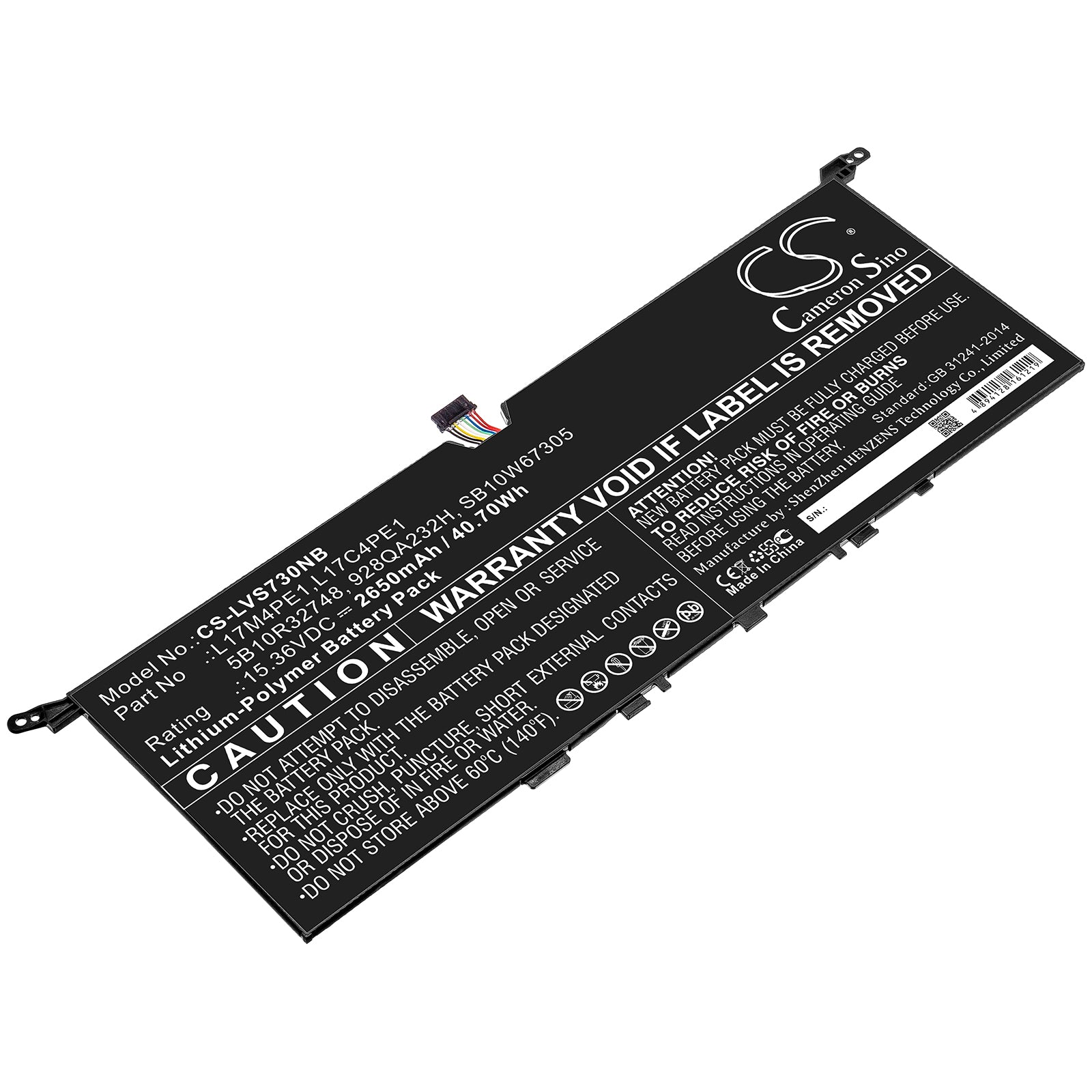 40.7Wh 2650mAh Battery for Lenovo Yoga S730 & IdeaPad 730S-13IWL Series Laptops - Replacement Li-Polymer