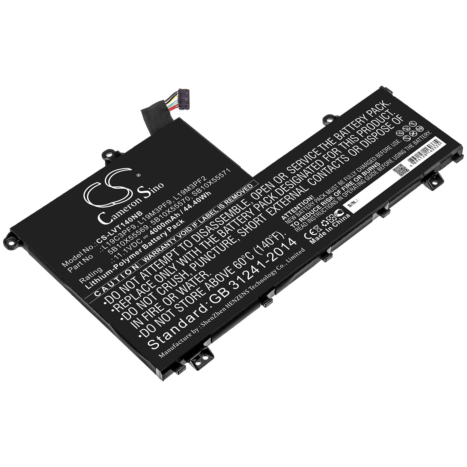 4000mAh Battery for Lenovo ThinkBook 14/15-IML/IIL Laptops - 11.1V, 44.4Wh, Li-Polymer - Replacement Power
