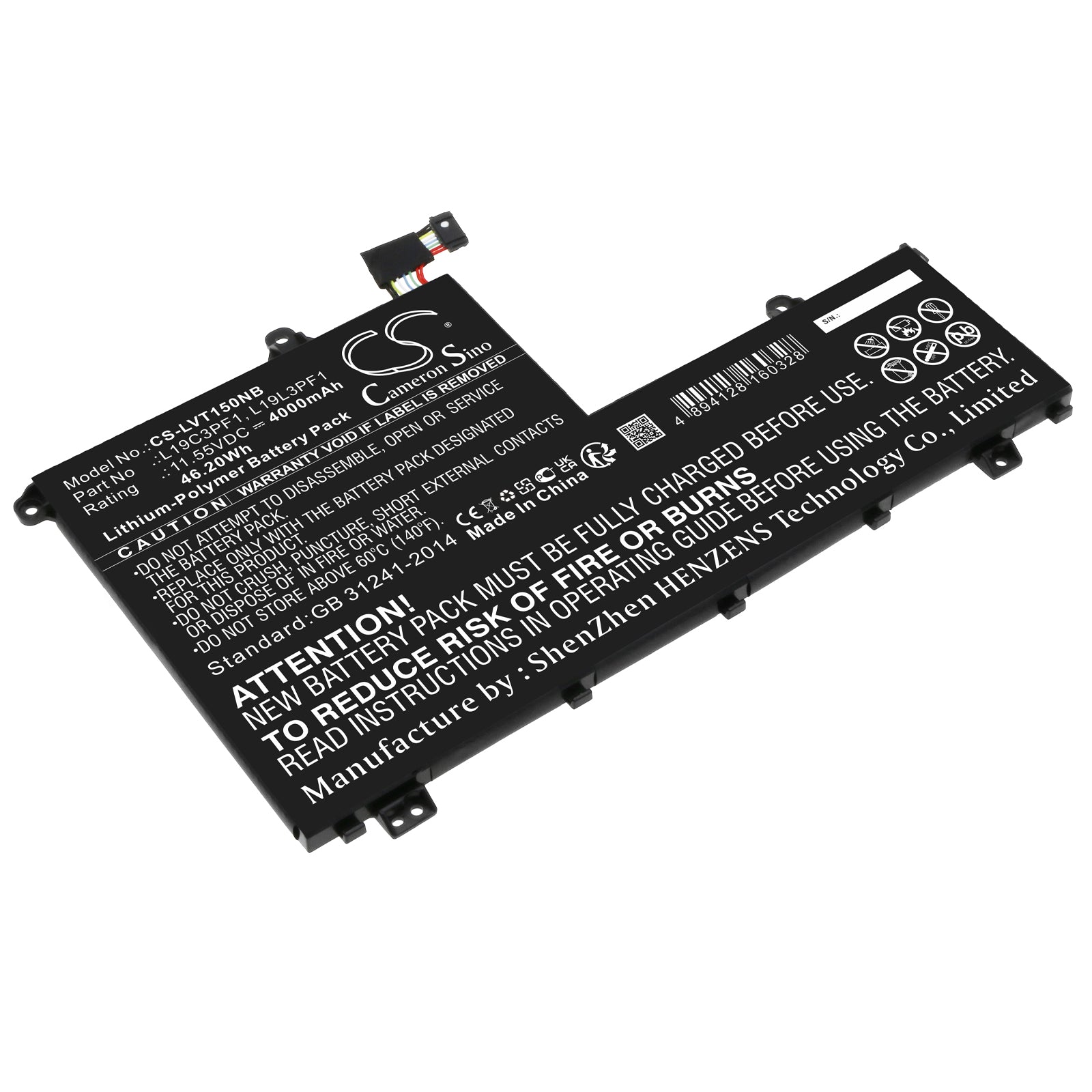 4000mAh Battery for Lenovo ThinkBook 15 & 14 Series Notebook - 46.2Wh, Replacement L19C3PF1, L19L3PF1, SB10V25242
