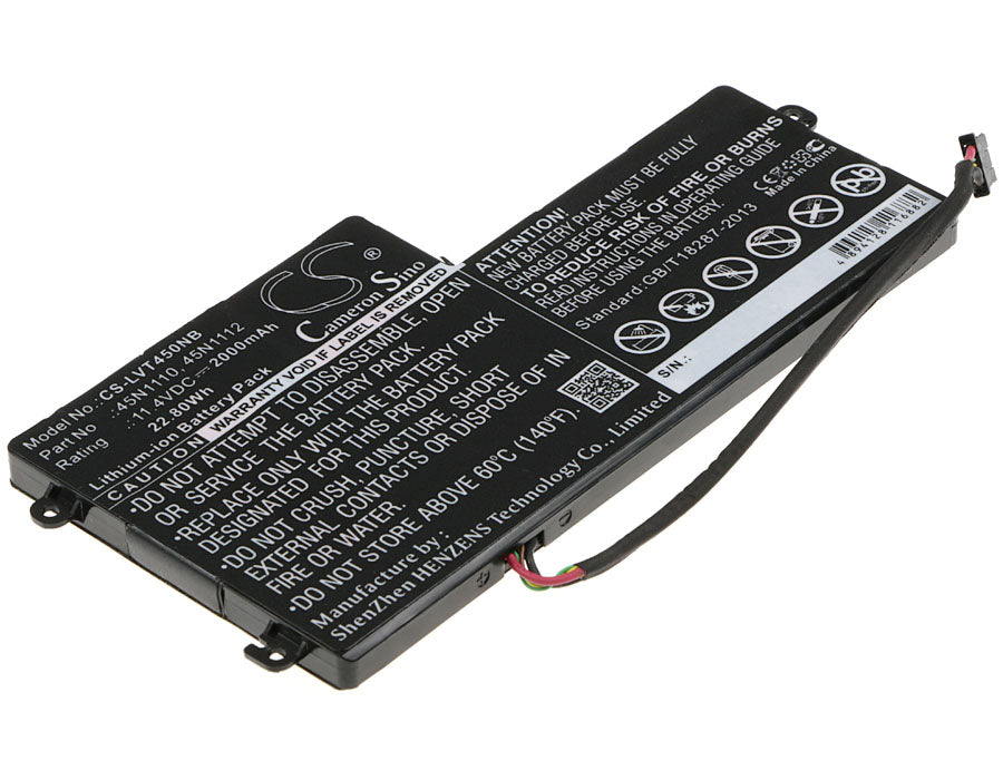 2000mAh Replacement Battery for Lenovo ThinkPad T440, T450, T460, X240, X250 - 11.4V 22.8Wh Li-ion Laptop
