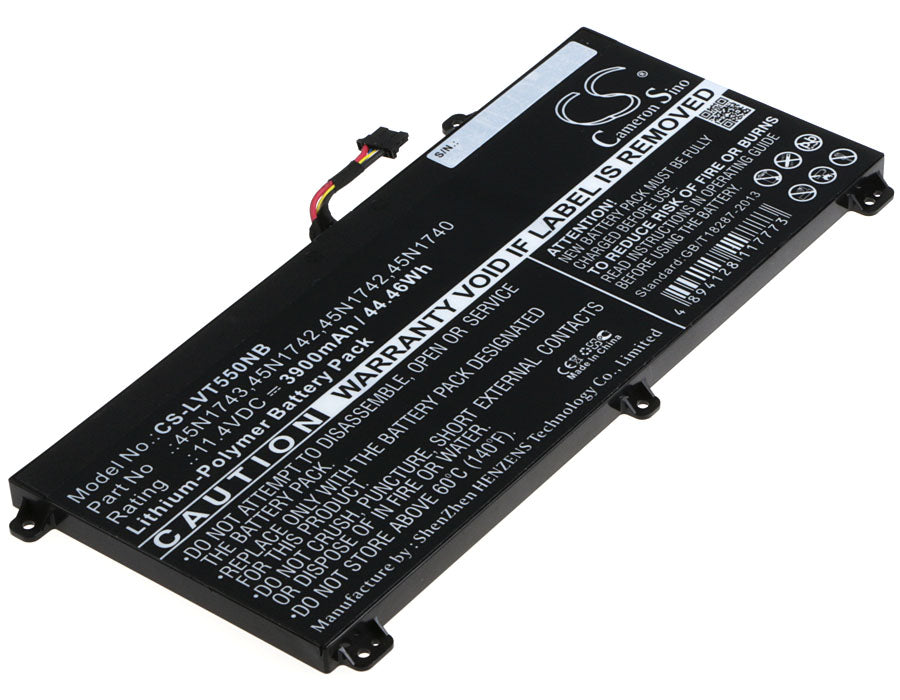 3900mAh Laptop Battery for Lenovo ThinkPad T550 T560 W550s - 45N1743 11.4V 44.46Wh
