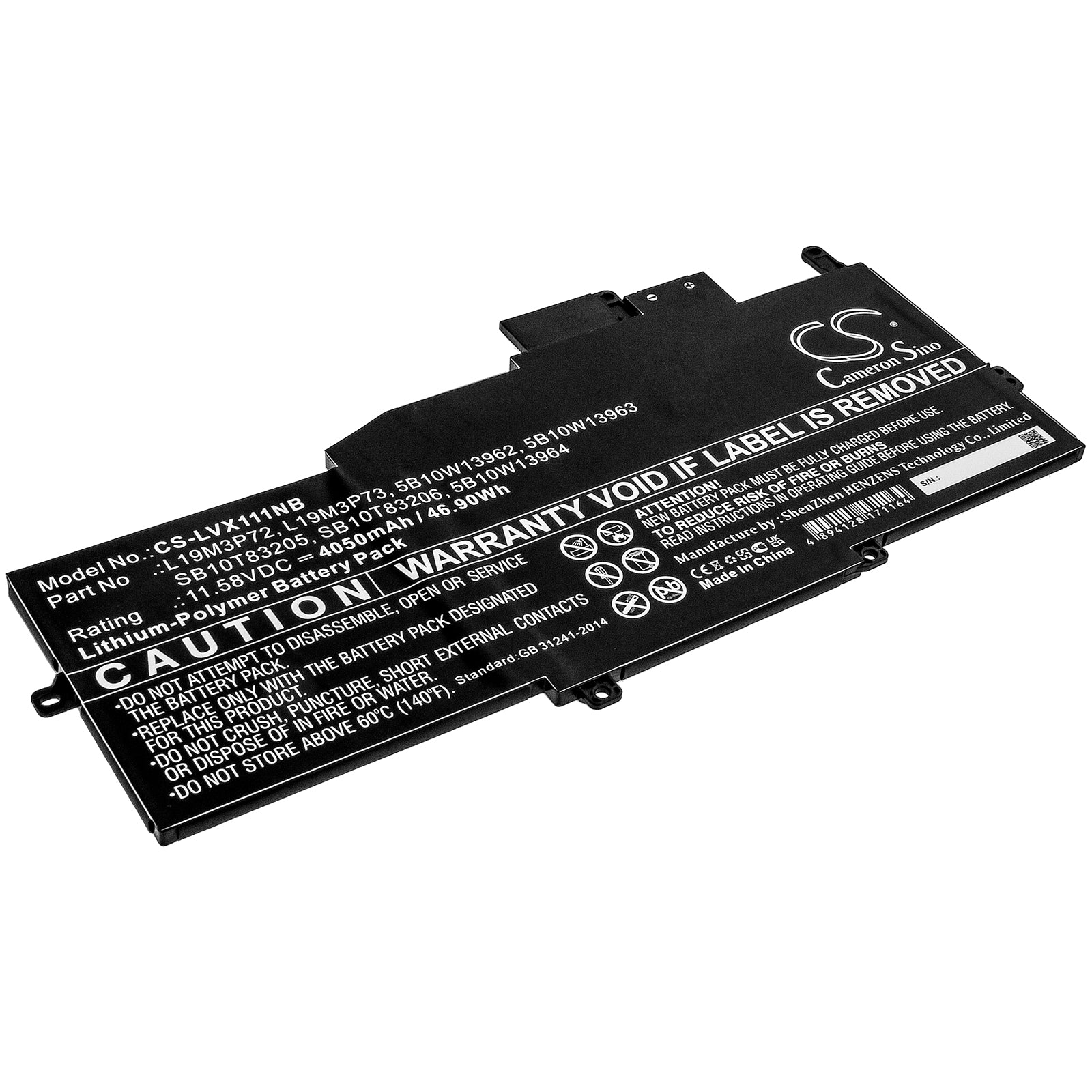 Lenovo ThinkPad X1 Nano Gen 1 Battery: 4050mAh, 11.58V, 46.9Wh, Li-Polymer, Laptop Replacement
