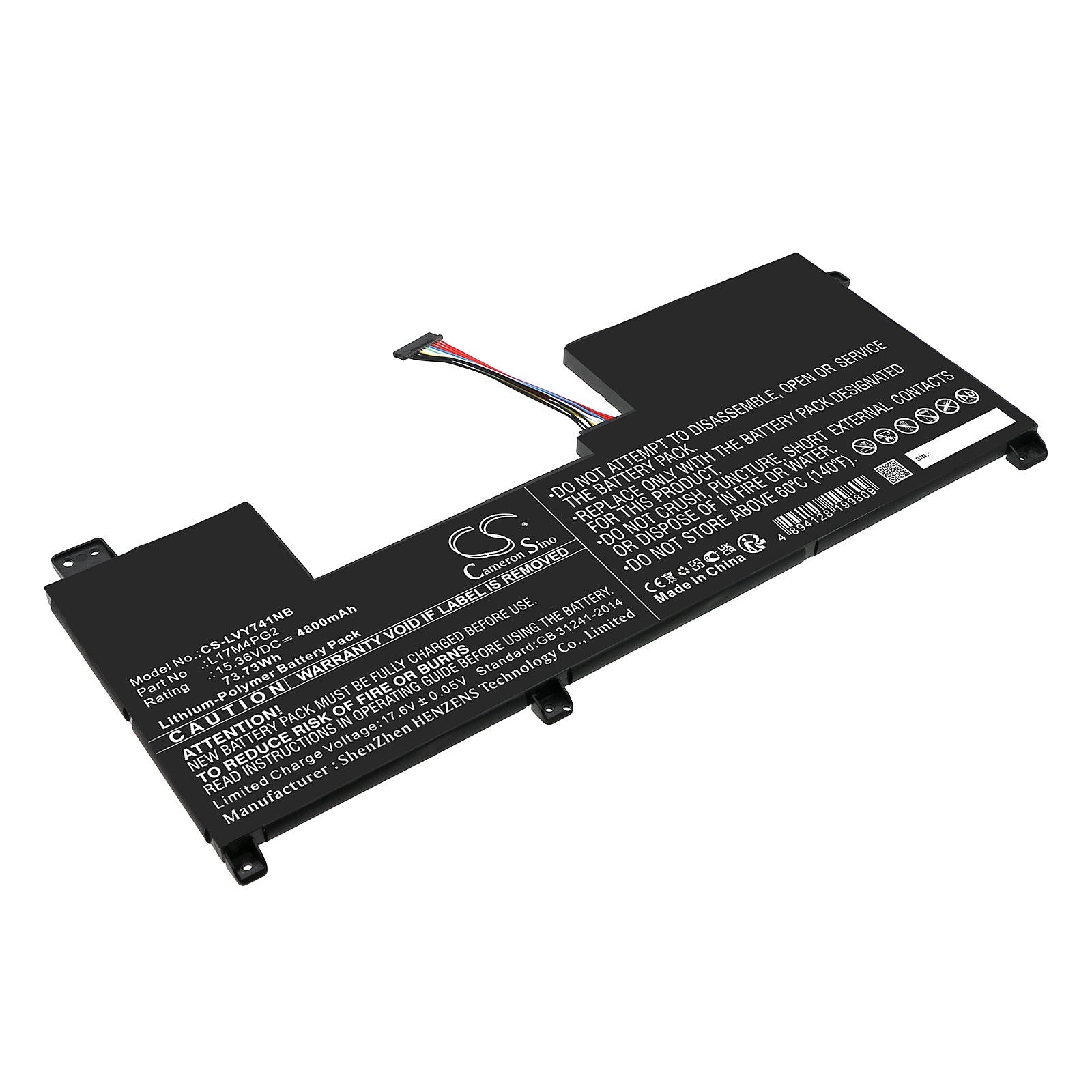 73.73Wh 4800mAh Replacement Battery for Lenovo Legion Y740-17 & Y730-17 Gaming Laptops - 15.36V Li-Polymer
