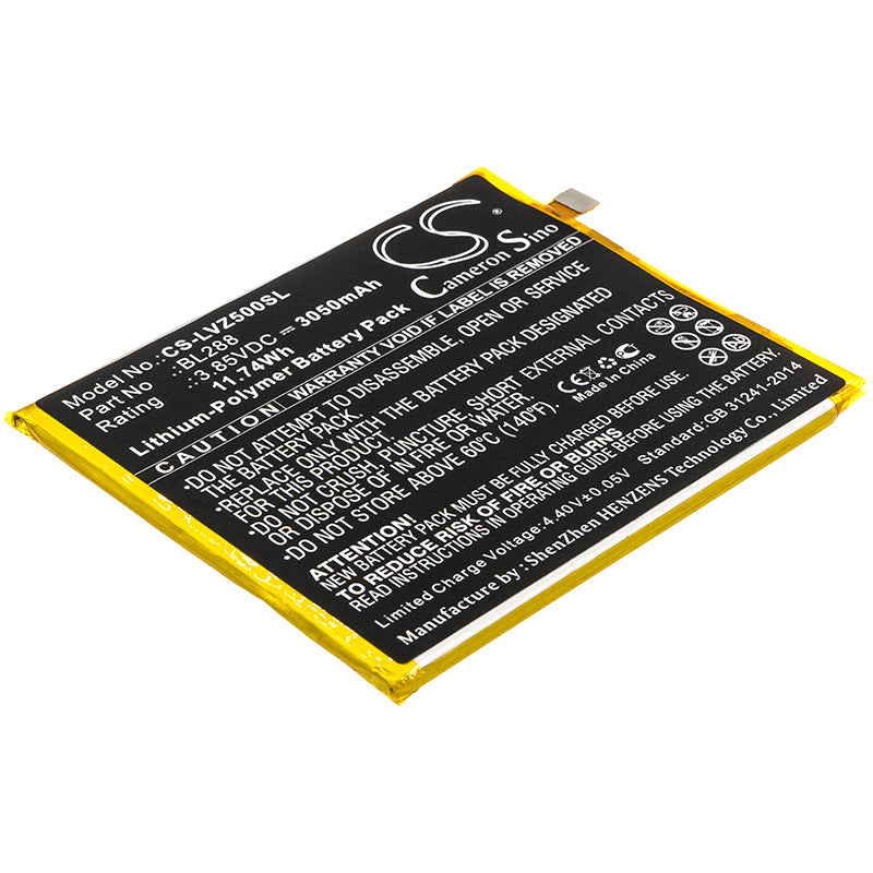 3050mAh Replacement Battery for Lenovo Zuk Z5 - L78011 L78012 Smartphone (BL288, 3.85V 11.74Wh)
