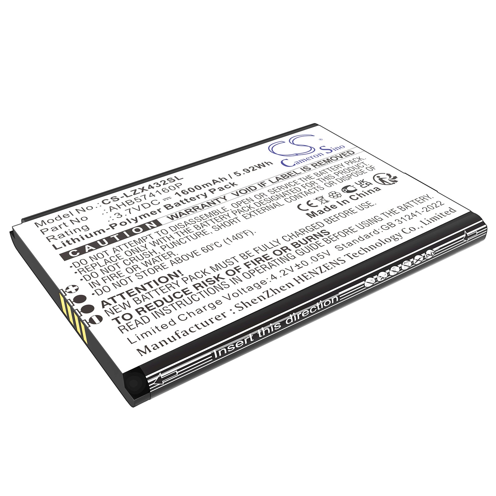 Launch X431/Diagun Replacement Battery - 3.7V 1600mAh Li-Polymer Diagnostic Scanner Battery - AHB574160P
