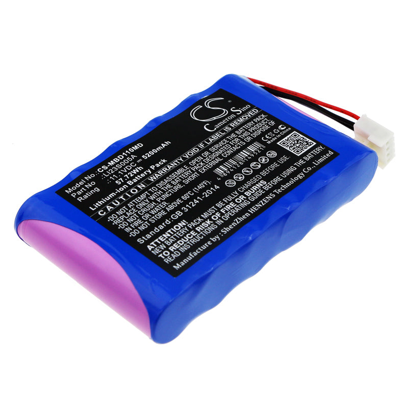 5200mAh Replacement Battery for Mindray uMEC10 Patient Monitor, 11.1V 57.72Wh, LI23S005A
