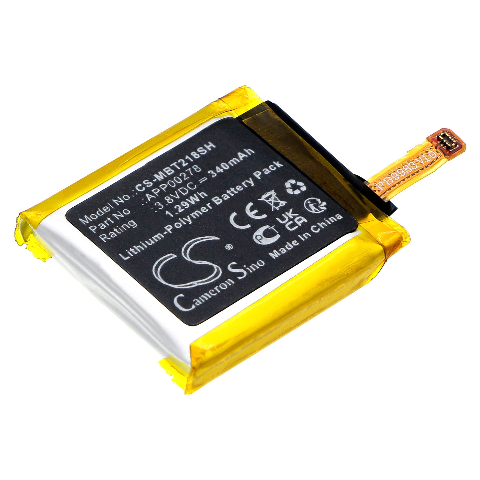 Montblanc Summit S2T18 Smartwatch Replacement Battery, 3.8V 340mAh Li-Polymer, APP00278, Repair Part
