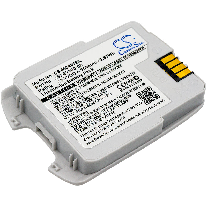 950mAh Replacement Battery for Motorola CS4070/CS4070-SR Barcode Scanner, 3.7V Li-ion, BTRY-CS40EAB00-04