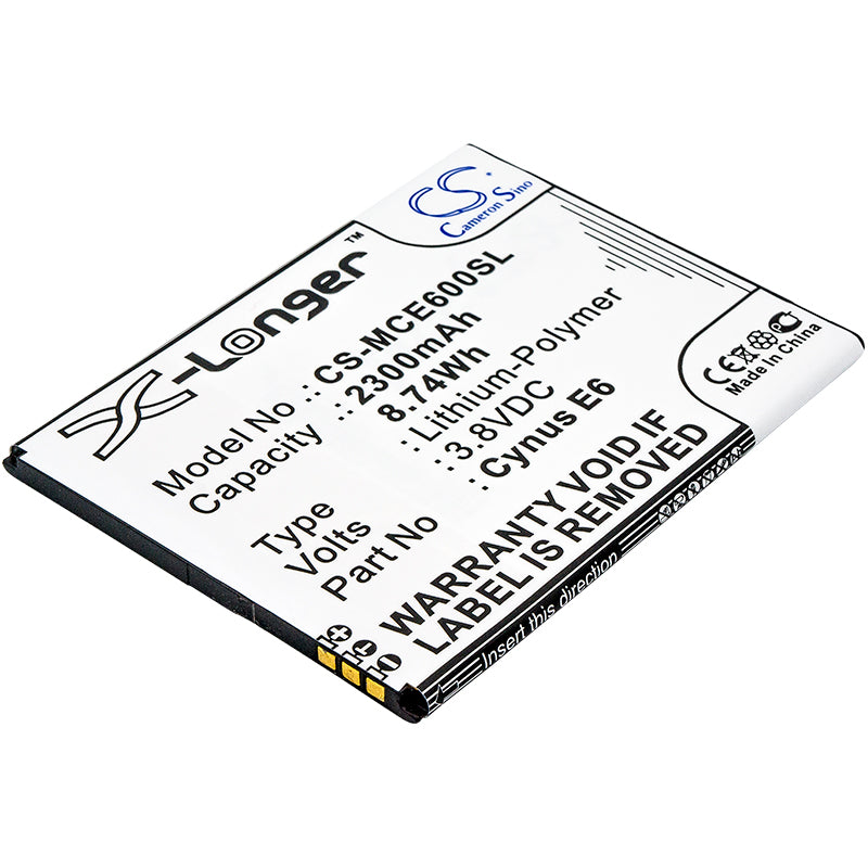 Mobistel Cynus E6 Replacement Battery - 2300mAh, 3.8V Li-Polymer - Phone Power Solution
