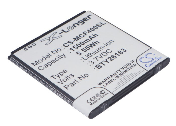 1500mAh 3.7V Replacement Battery for Mobistel Cynus F4, MT-7521w, MT-7521B Smartphone - 5.55Wh Li-ion Battery
