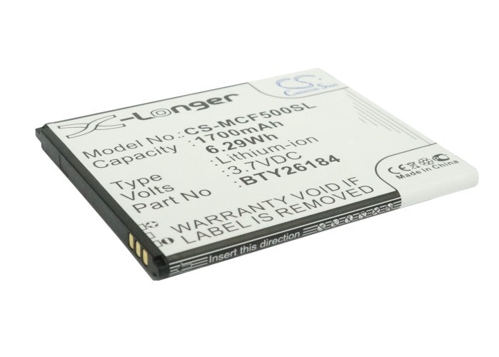 1700mAh 3.7V Li-ion Replacement Battery for Mobistel Cynus F5, MT-8201S/B/W Smartphone - Extended Life
