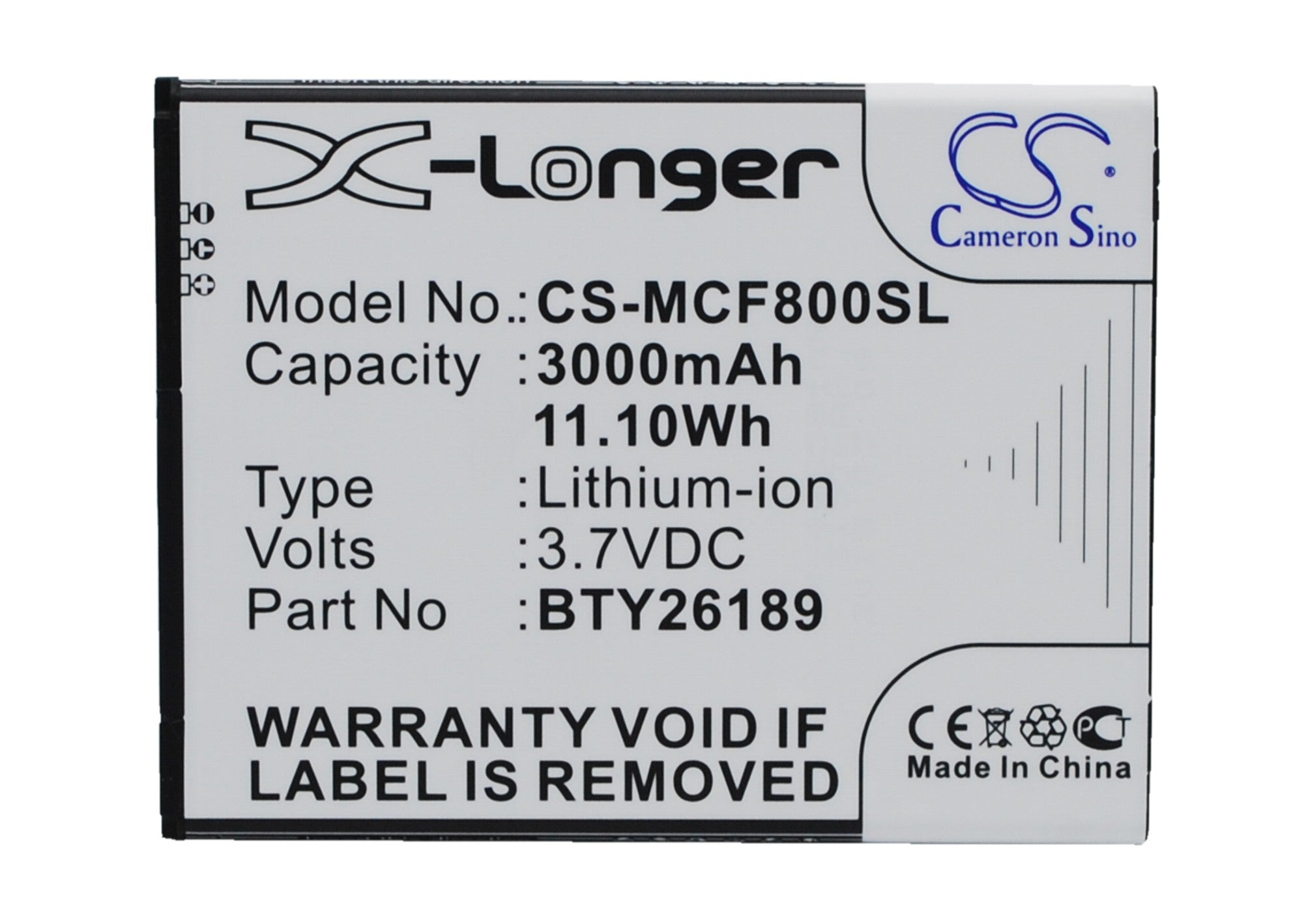 Mobistel Cynus F8 Smartphone Battery - 3000mAh, 3.7V Li-ion Replacement - BTY26189 Power Upgrade
