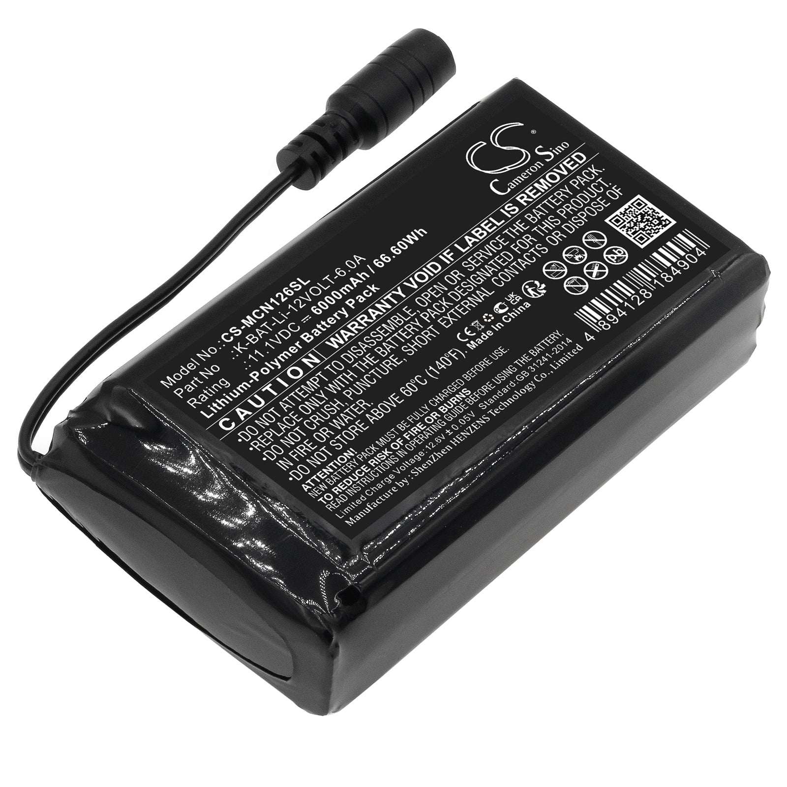 Macna 12V Heated Apparel Battery: 6000mAh Li-Polymer, 6A Output, 66.6Wh, 98x55x27mm - Replacement Power Source
