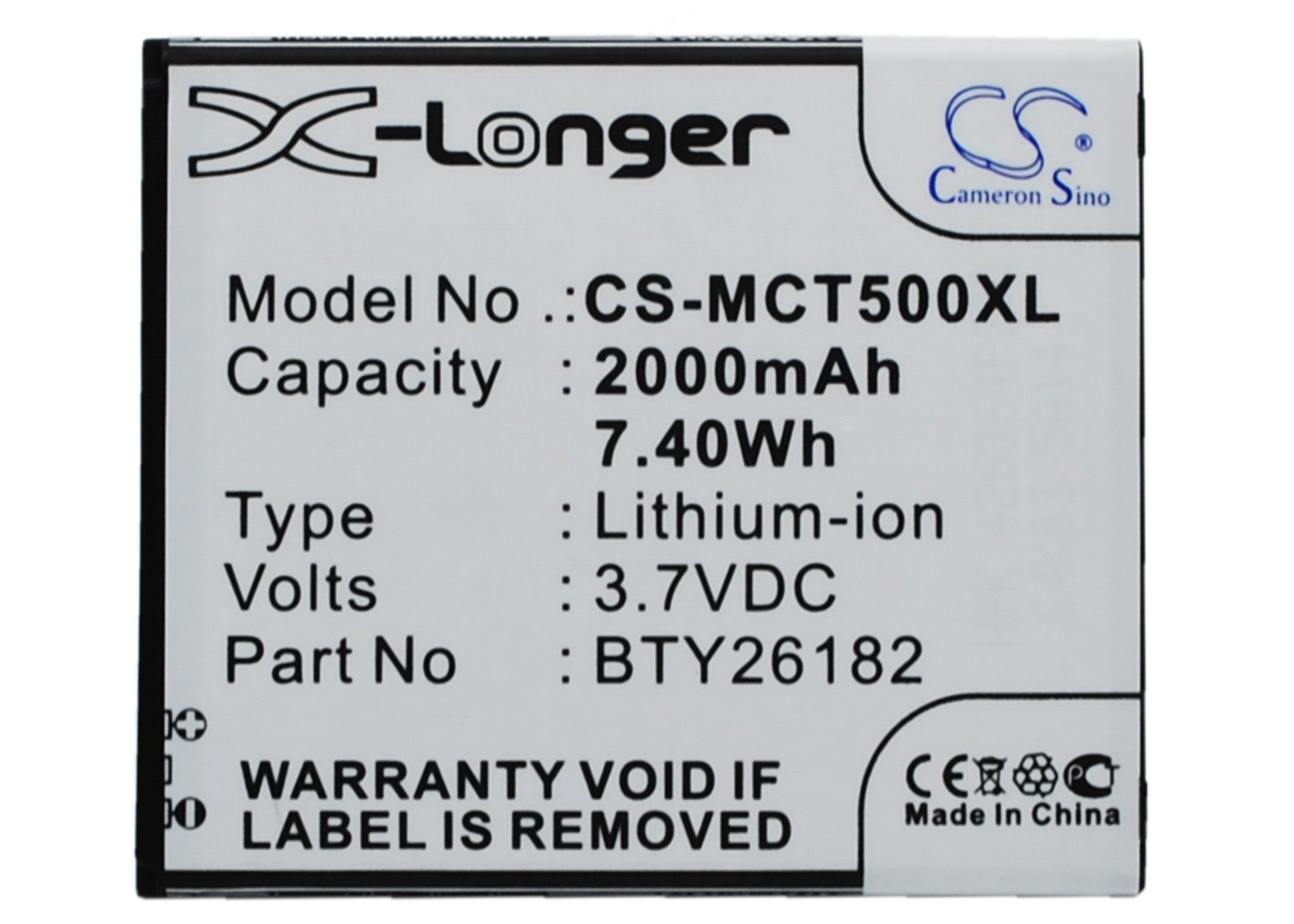2000mAh Replacement Battery for Mobistel Cynus T5 & MT-9201 Series Smartphones - 3.7V Li-ion Power (Reliable Performance)
