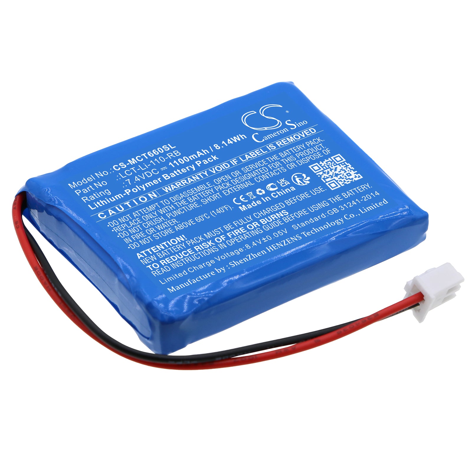 7.4V 1100mAh Li-Polymer Battery for Tree LCT & MCT Scales: Electronic Scale Replacement Battery, LCT-Li-7 & LCT-Li-16 Compatible.
