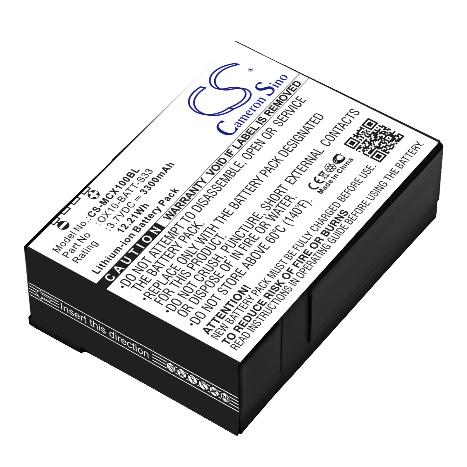 3300mAh Replacement Battery for M3 Mobile Orange OX10 RFID Barcode Scanner - 3.7V Li-ion

