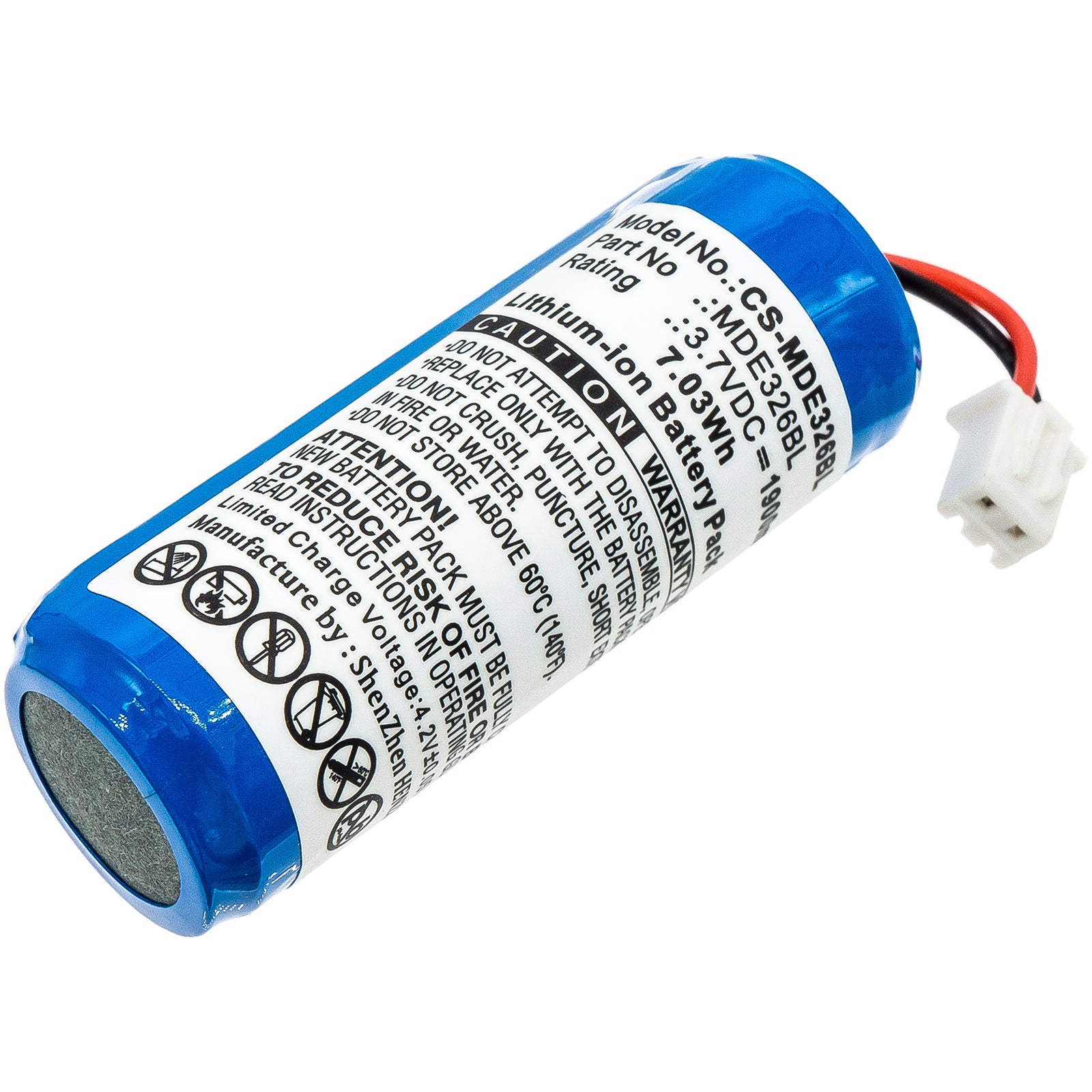 1900mAh Replacement Battery for Mindeo CS3260, CS3290, CS2290 Barcode Scanners - 3.7V 7.03Wh Li-ion Battery
