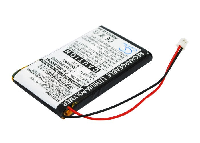 850mAh 3.7V Li-Po Battery Replacement for MyGuide 3000, 3010, 3030 GPS Navigators - HA652601BB
