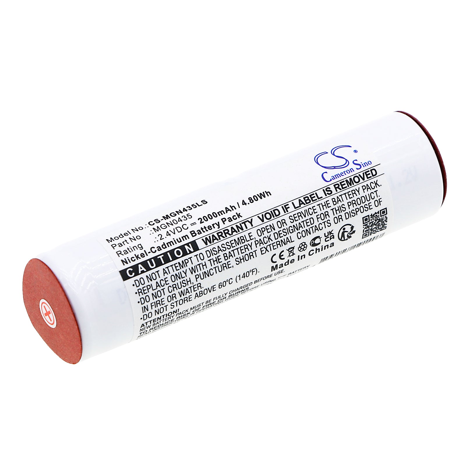 2.4V 2000mAh Ni-CD Emergency Lighting Battery - Saft Replacement for 805565, 135869 & More - 86x23.4x22.7mm
