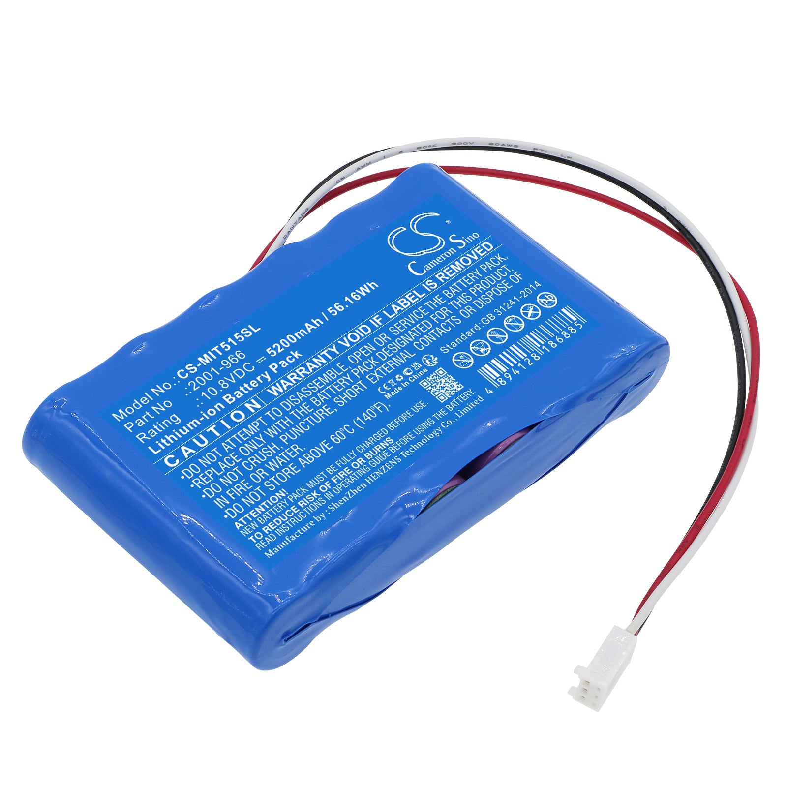 5200mAh 10.8V Li-ion Replacement Battery for Megger MIT515, MIT525, MIT1025 Insulation Resistance Testers
