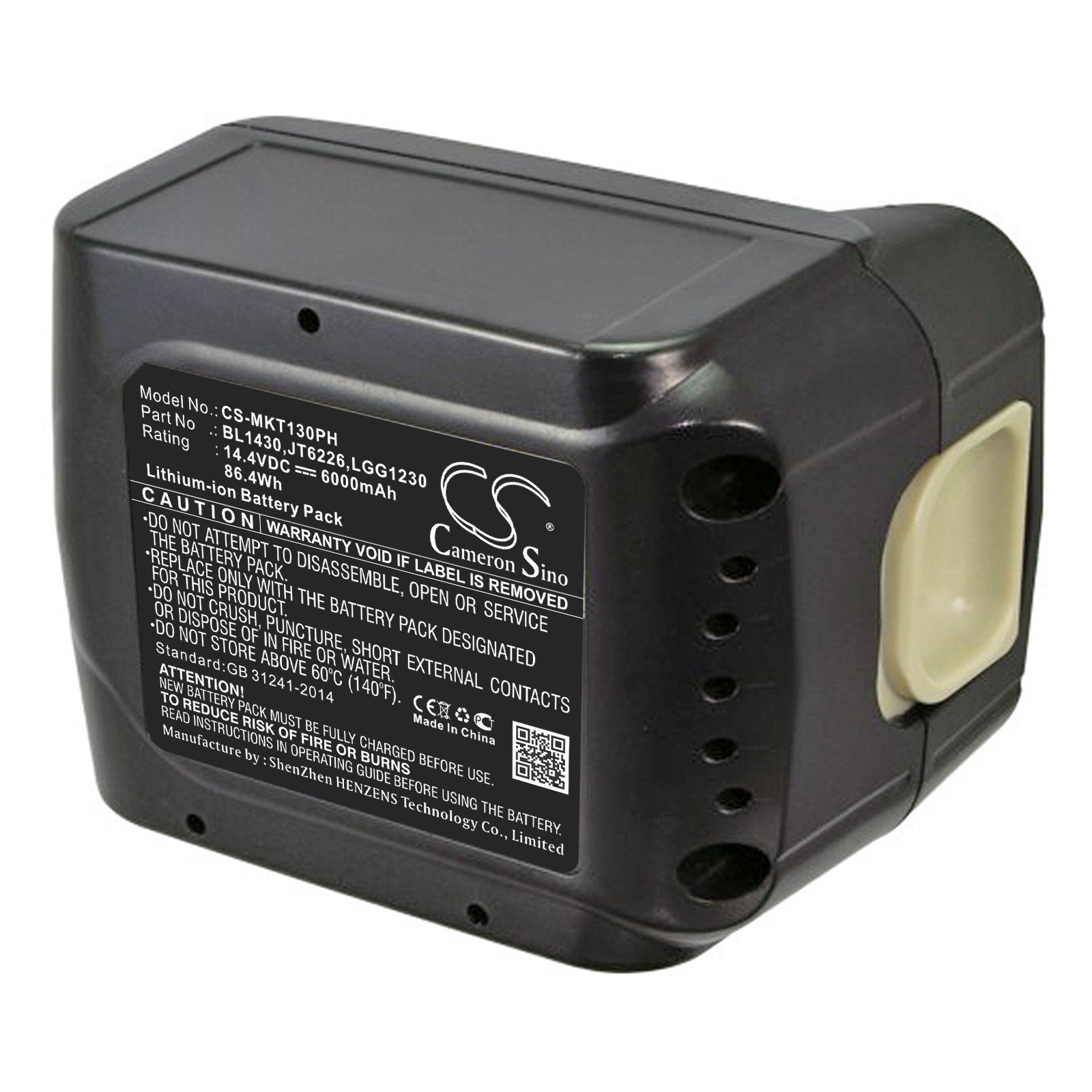 14.4V 6000mAh Li-ion Replacement Battery for Makita Power Tools & Dolmar AH-3756, BGA450RFE, BTD134D
