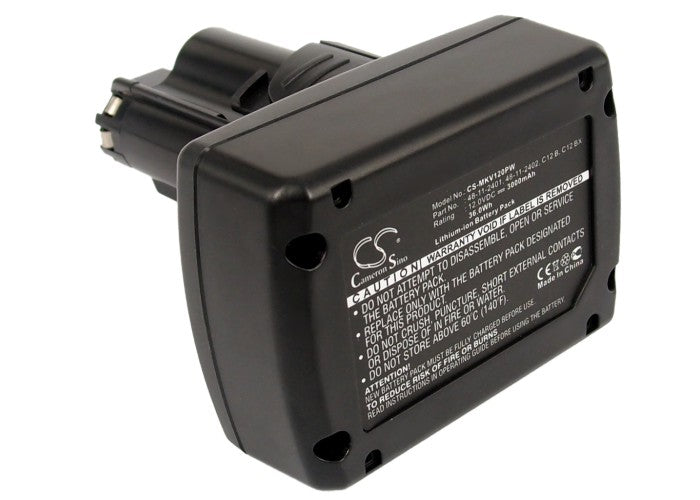 12V 3000mAh Li-ion Replacement Battery for Milwaukee M12 Power Tools - Extended Runtime, Cordless Drill, Driver, Saw, etc.
